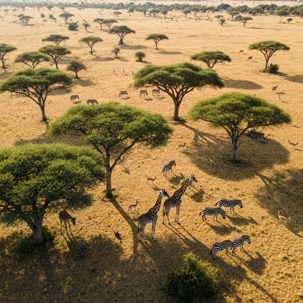 African wildlife in natural habitat